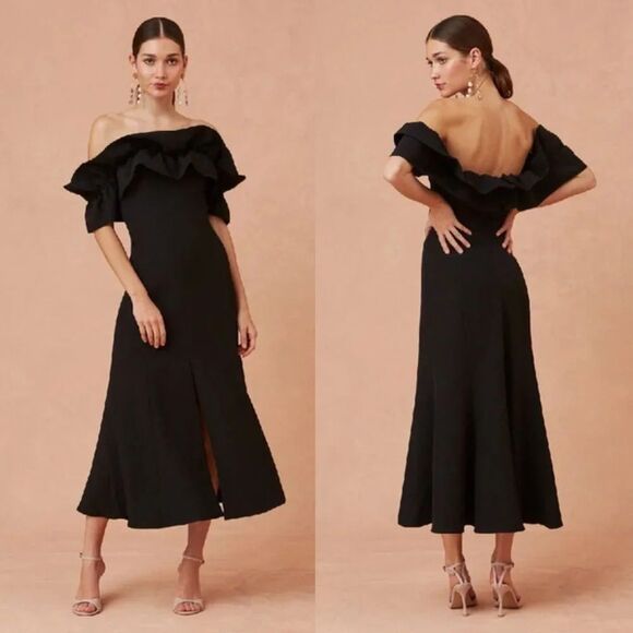 Anthropologie Dresses & Skirts - Anthropologie KEEPSAKE Off The Shoulder Ruffle Midi Dress Size 6 NWOT $250